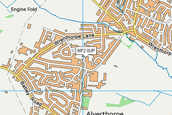 WF2 0UP map - OS VectorMap District (Ordnance Survey)