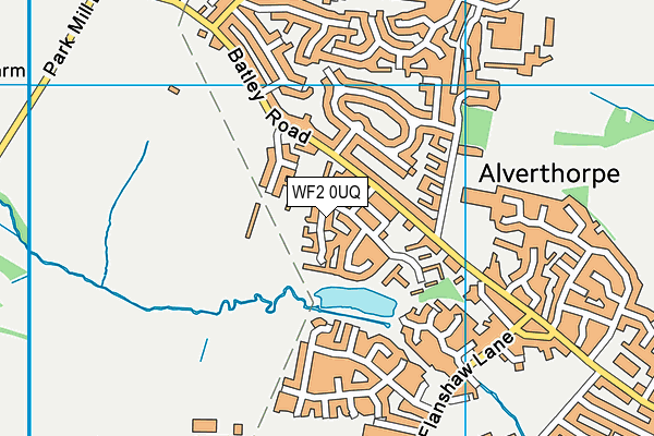 WF2 0UQ map - OS VectorMap District (Ordnance Survey)