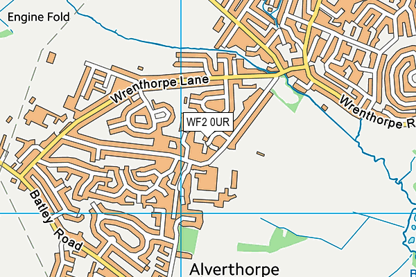 WF2 0UR map - OS VectorMap District (Ordnance Survey)