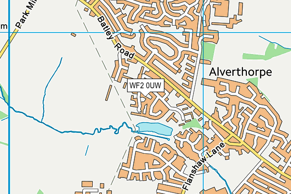 WF2 0UW map - OS VectorMap District (Ordnance Survey)