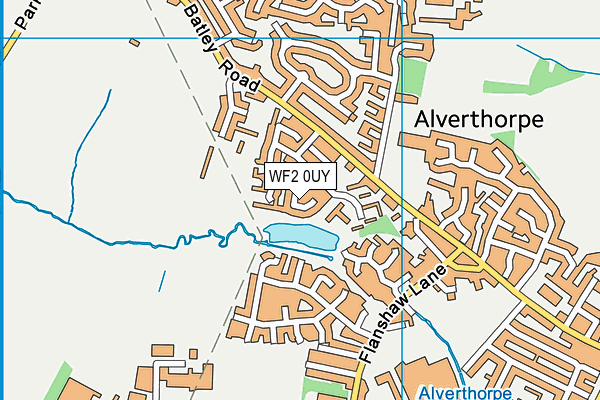 WF2 0UY map - OS VectorMap District (Ordnance Survey)