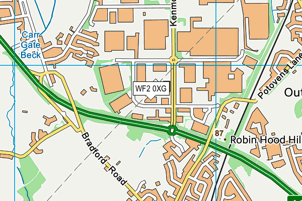 WF2 0XG map - OS VectorMap District (Ordnance Survey)