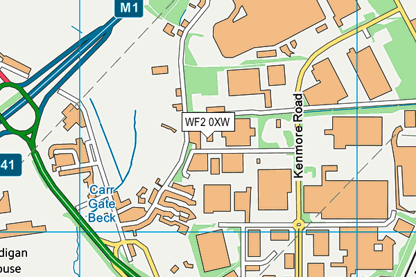 WF2 0XW map - OS VectorMap District (Ordnance Survey)