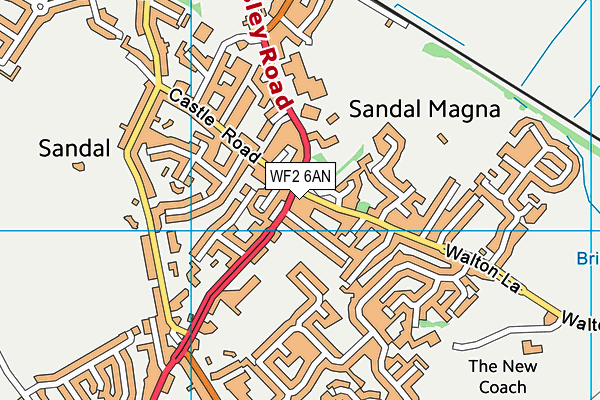 WF2 6AN map - OS VectorMap District (Ordnance Survey)