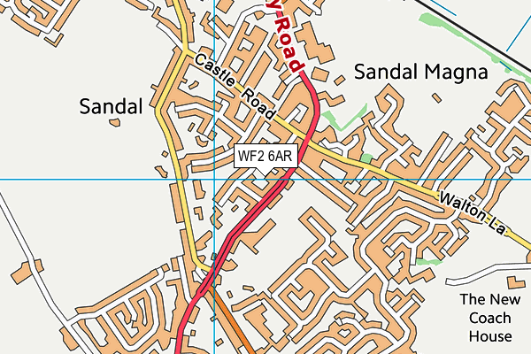 WF2 6AR map - OS VectorMap District (Ordnance Survey)