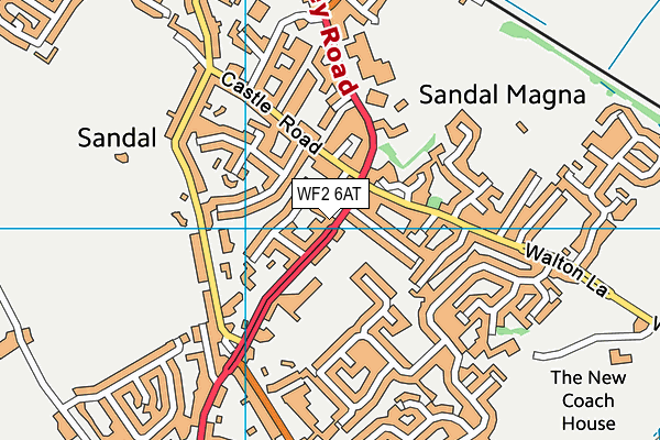 WF2 6AT map - OS VectorMap District (Ordnance Survey)