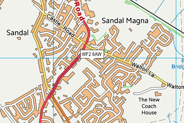 WF2 6AW map - OS VectorMap District (Ordnance Survey)