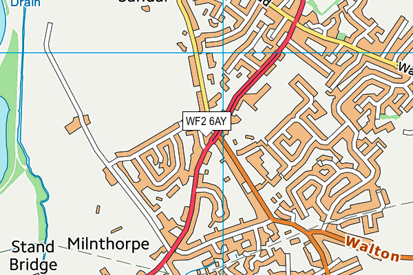 WF2 6AY map - OS VectorMap District (Ordnance Survey)