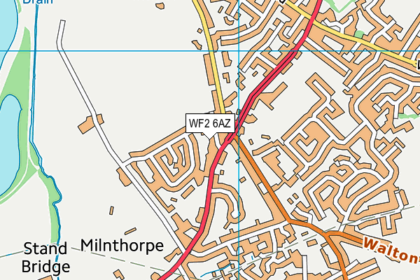 WF2 6AZ map - OS VectorMap District (Ordnance Survey)