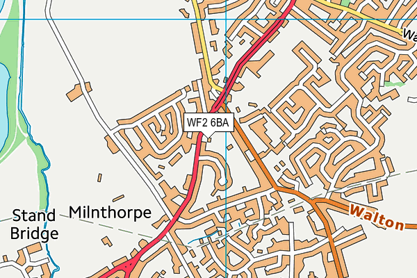 WF2 6BA map - OS VectorMap District (Ordnance Survey)