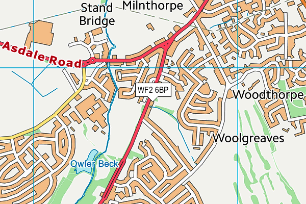 WF2 6BP map - OS VectorMap District (Ordnance Survey)