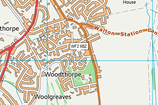 WF2 6BZ map - OS VectorMap District (Ordnance Survey)