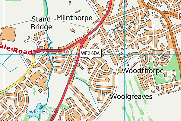 WF2 6DA map - OS VectorMap District (Ordnance Survey)