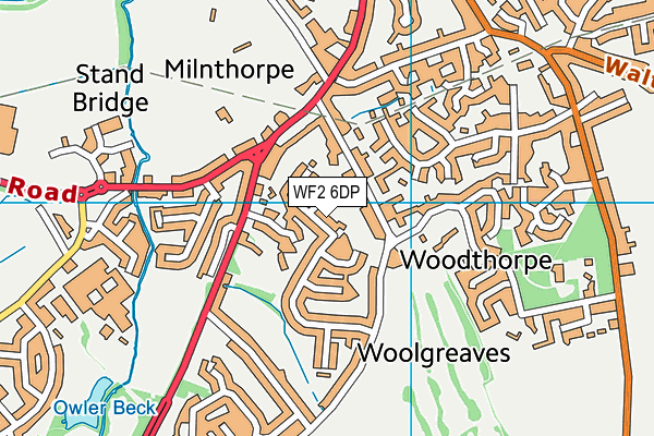 WF2 6DP map - OS VectorMap District (Ordnance Survey)