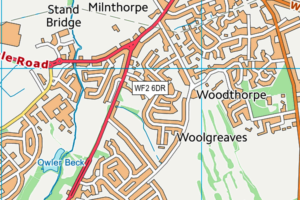 WF2 6DR map - OS VectorMap District (Ordnance Survey)