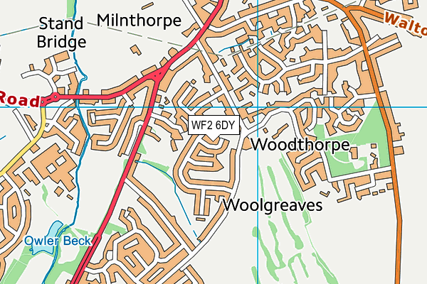 WF2 6DY map - OS VectorMap District (Ordnance Survey)