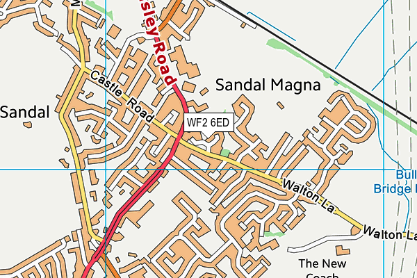 WF2 6ED map - OS VectorMap District (Ordnance Survey)