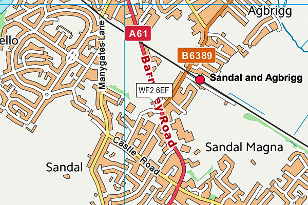 WF2 6EF map - OS VectorMap District (Ordnance Survey)