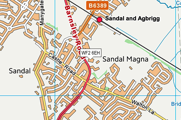 WF2 6EH map - OS VectorMap District (Ordnance Survey)