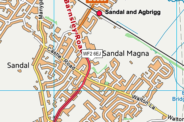 WF2 6EJ map - OS VectorMap District (Ordnance Survey)