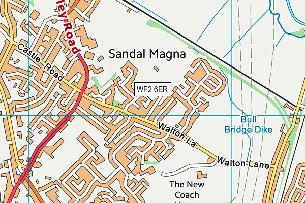 West Yorkshire Sports And Social Club map (WF2 6ER) - OS VectorMap District (Ordnance Survey)