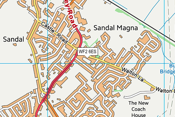 WF2 6ES map - OS VectorMap District (Ordnance Survey)