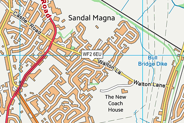 WF2 6EU map - OS VectorMap District (Ordnance Survey)