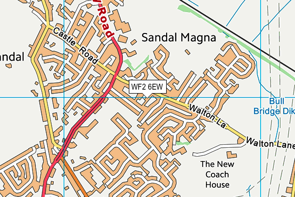 WF2 6EW map - OS VectorMap District (Ordnance Survey)