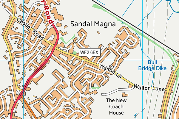 WF2 6EX map - OS VectorMap District (Ordnance Survey)