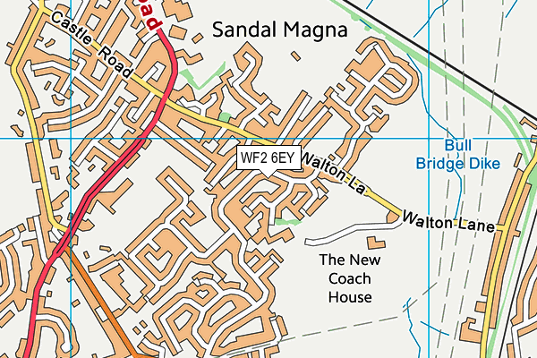 WF2 6EY map - OS VectorMap District (Ordnance Survey)