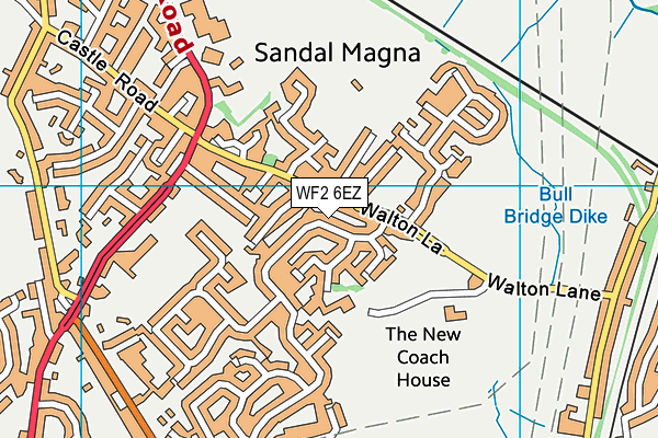 WF2 6EZ map - OS VectorMap District (Ordnance Survey)