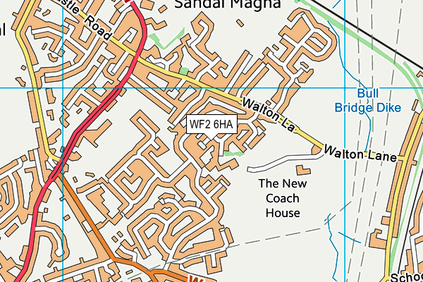 WF2 6HA map - OS VectorMap District (Ordnance Survey)