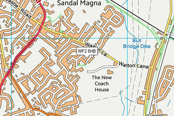 WF2 6HB map - OS VectorMap District (Ordnance Survey)