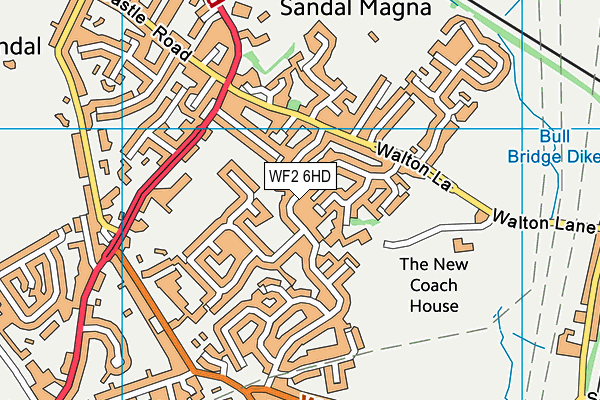 WF2 6HD map - OS VectorMap District (Ordnance Survey)