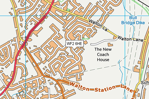 WF2 6HE map - OS VectorMap District (Ordnance Survey)