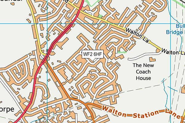 WF2 6HF map - OS VectorMap District (Ordnance Survey)