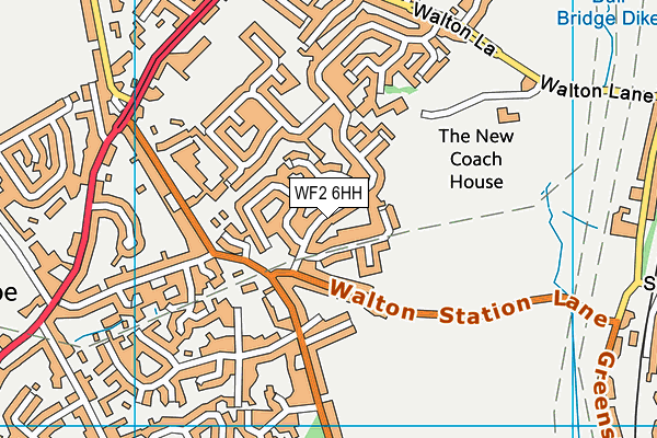 WF2 6HH map - OS VectorMap District (Ordnance Survey)