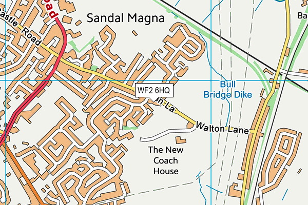 Sandal Tennis Club map (WF2 6HQ) - OS VectorMap District (Ordnance Survey)