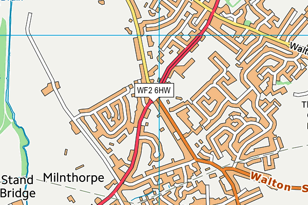 WF2 6HW map - OS VectorMap District (Ordnance Survey)