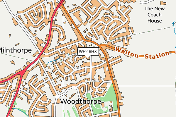 WF2 6HX map - OS VectorMap District (Ordnance Survey)