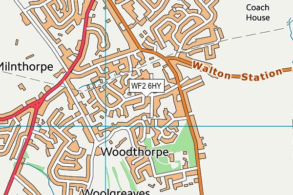 WF2 6HY map - OS VectorMap District (Ordnance Survey)