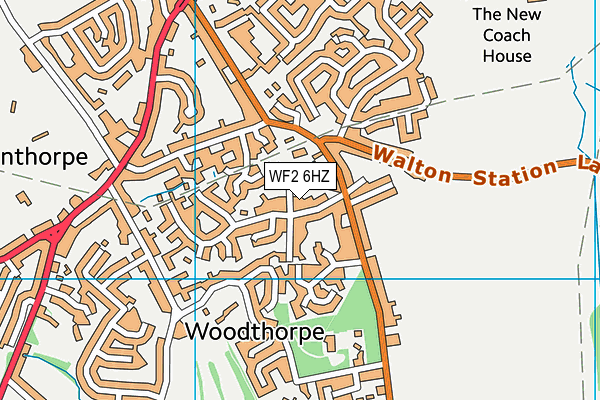 WF2 6HZ map - OS VectorMap District (Ordnance Survey)