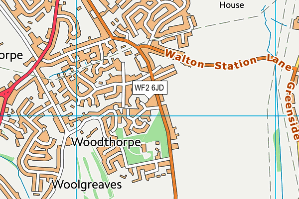 WF2 6JD map - OS VectorMap District (Ordnance Survey)