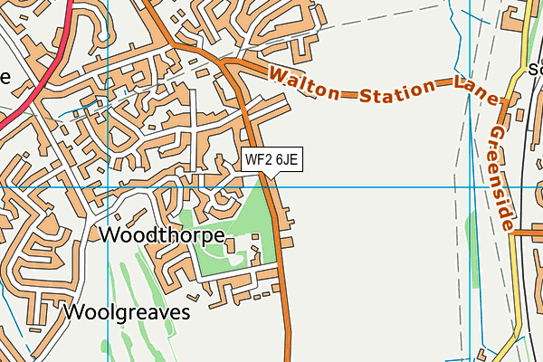 WF2 6JE map - OS VectorMap District (Ordnance Survey)