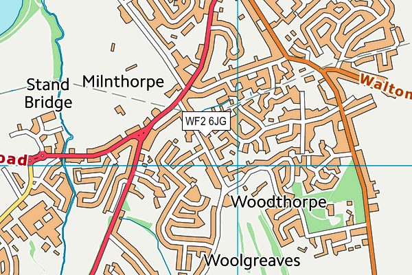 WF2 6JG map - OS VectorMap District (Ordnance Survey)