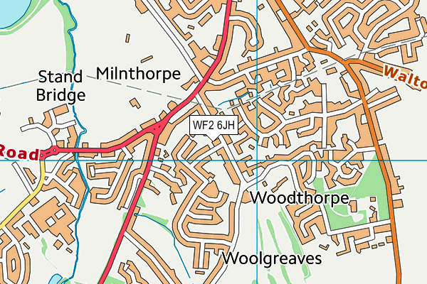 Wakefield Golf Club map (WF2 6JH) - OS VectorMap District (Ordnance Survey)