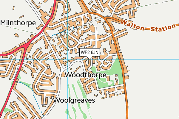 WF2 6JN map - OS VectorMap District (Ordnance Survey)