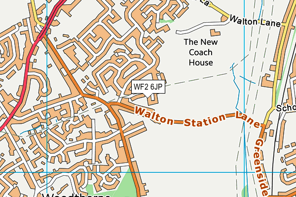 WF2 6JP map - OS VectorMap District (Ordnance Survey)