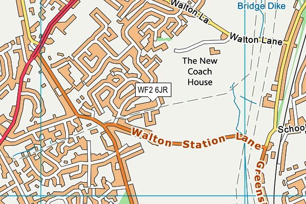 WF2 6JR map - OS VectorMap District (Ordnance Survey)