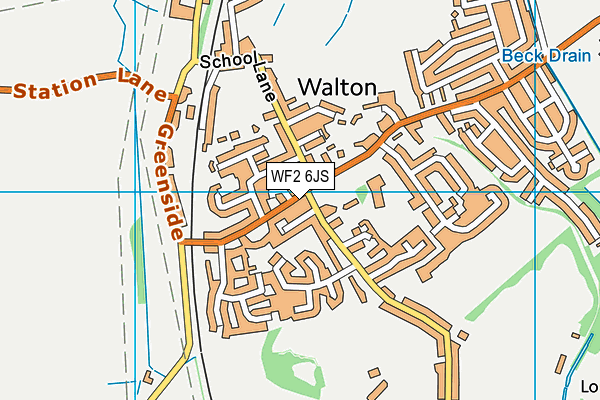 WF2 6JS map - OS VectorMap District (Ordnance Survey)